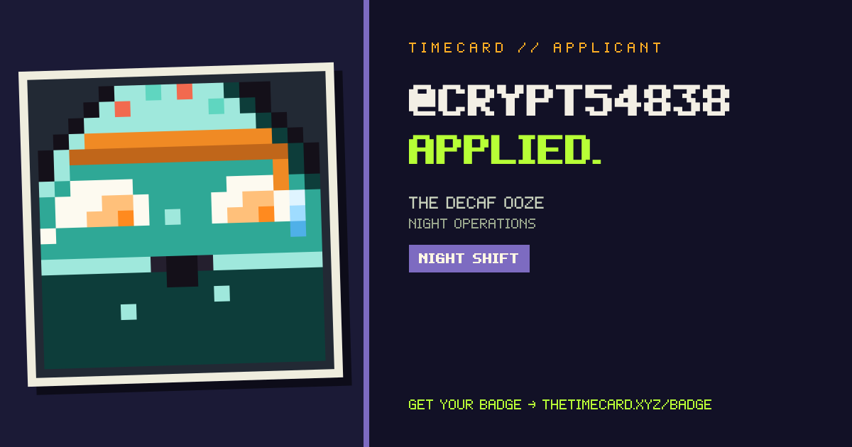 TIMECARD badge preview for @crypt54838